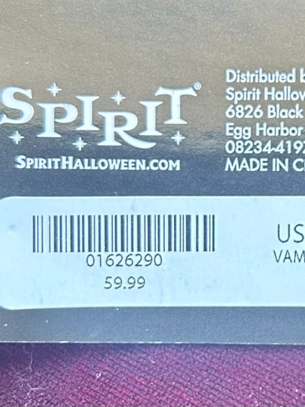 Spirit Halloween Adult Burgundy Vampire Dress Costume NWT M 8-10 - Picture 8 of 8